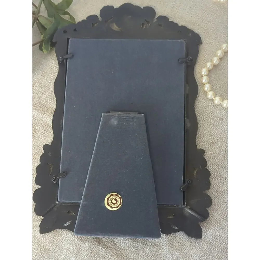 Vintage Rose Metal Picture Frame 10x7 Romantic Cottage Decor  Coquette Vanity